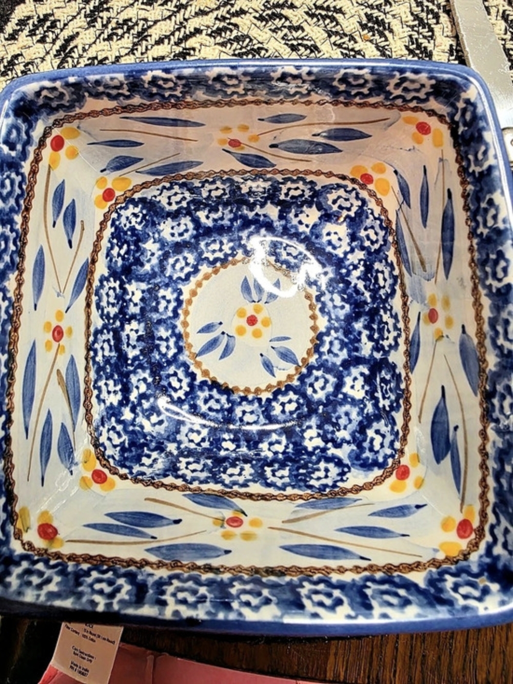 Temp-tations by Tara Floral Square Dish in Blue & White